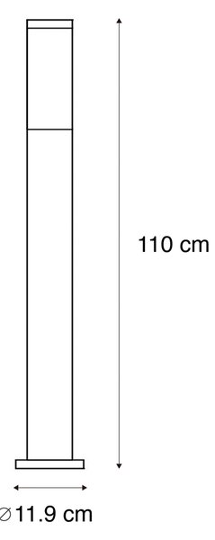 Moderna vanjska svjetiljka na stupu od nehrđajućeg čelika 110 cm IP44 - Rox