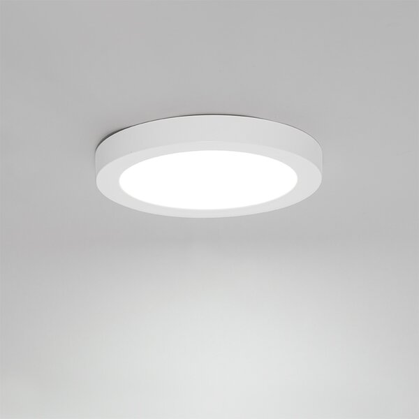 Nadgradni ili ugradbeni reflektor bijeli 18 cm uklj. LED 3-stupanjski Dim to Warm s dip prekidačem - Trans
