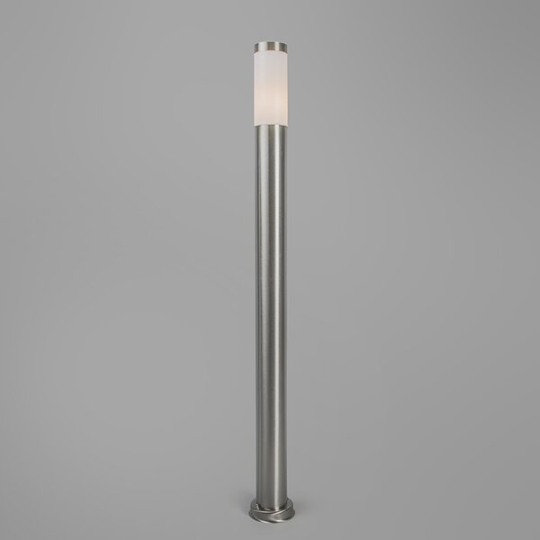 Vanjska lampa na stupu od čelika 110 cm IP44 - Rox s uzemljenjem i ulazom za kabel