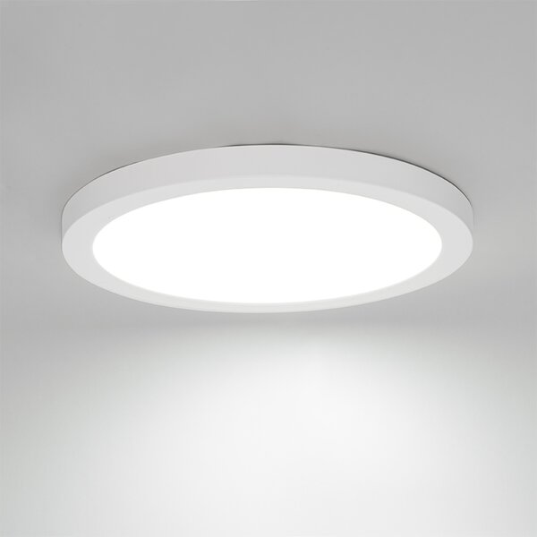 Nadgradni ili ugradbeni reflektor bijeli 30 cm uklj. LED 3-stupanjski Dim to Warm s dip prekidačem - Trans