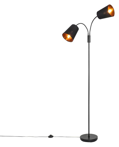 Moderna podna lampa crna 2-svjetla - Carmen