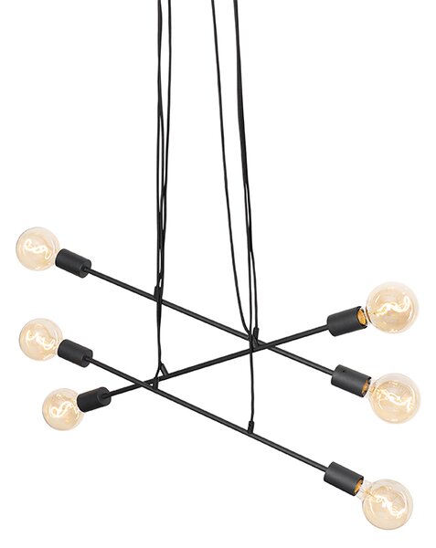 Moderna viseća svjetiljka crna 80 cm 6-svjetala - Sydney