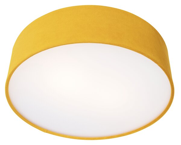 Moderna stropna svjetiljka oker 40 cm sa zlatnom unutrašnjosti - Drum