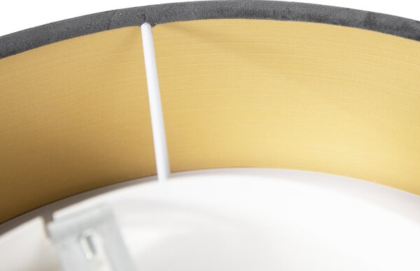 Moderna stropna svjetiljka siva 40 cm sa zlatnom unutrašnjošću - Drum