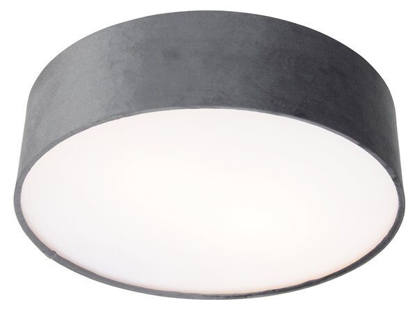 Moderna stropna svjetiljka siva 40 cm sa zlatnom unutrašnjošću - Drum