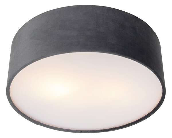 Moderna stropna svjetiljka siva 30 cm sa zlatnom unutrašnjosti - Drum