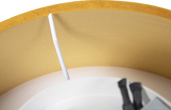 Moderna stropna svjetiljka žuta sa zlatnom unutrašnjošću 30 cm - Drum
