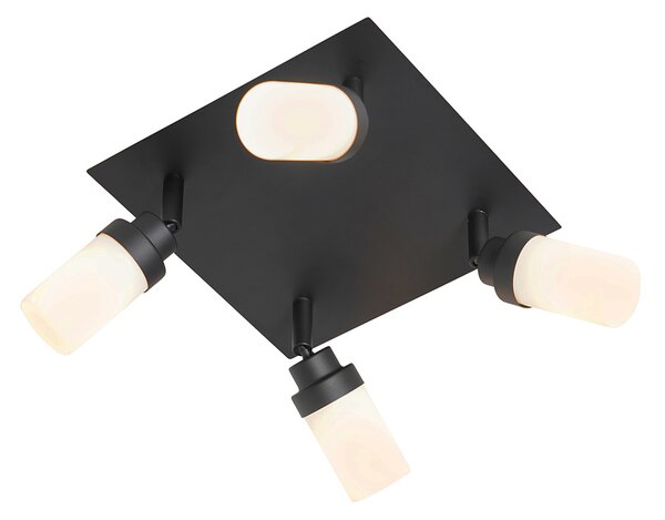 Moderno kupaonsko reflektorsko svjetlo crno 4-svjetla IP44 - Japie