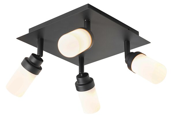 Moderno kupaonsko reflektorsko svjetlo crno 4-svjetla IP44 - Japie