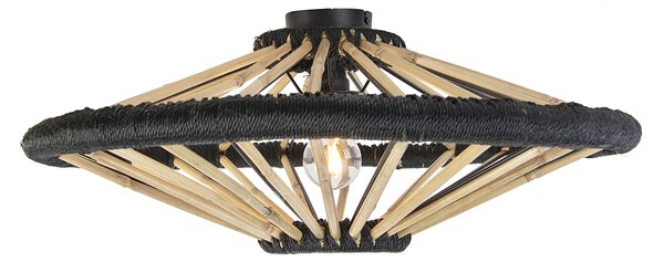 Orijentalna stropna svjetiljka bambus s crnom 60 cm - Evalin