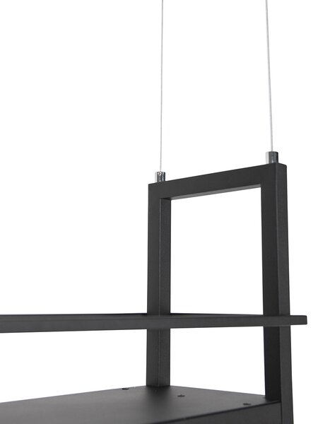 Industrijska viseća svjetiljka crna s 4-svjetlosnim nosačem - Cage Rack