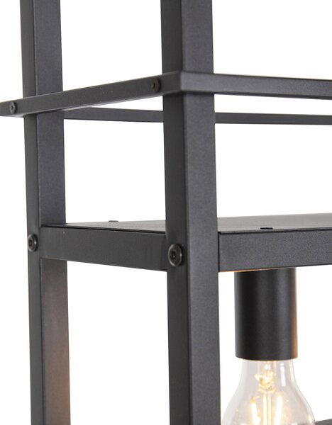 Industrijska viseća svjetiljka crna s 4-svjetlosnim nosačem - Cage Rack