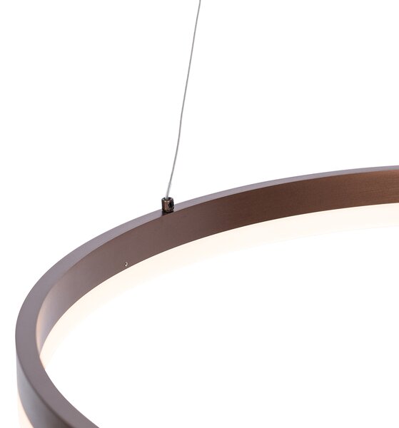 Zidna svjetiljka tamno brončana 60 cm uključujući LED 3-stupanjska prigušivač - Anello