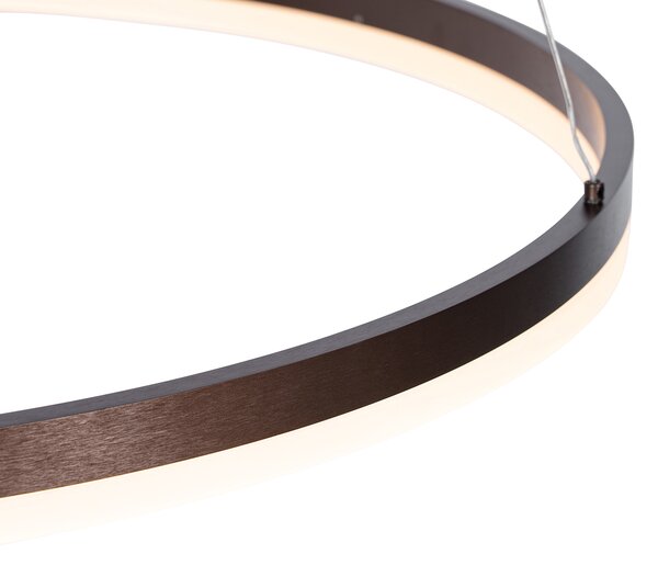 Tamno brončana viseća svjetiljka 80 cm s LED-om, 3-stupanjska regulacija svjetline - Anello