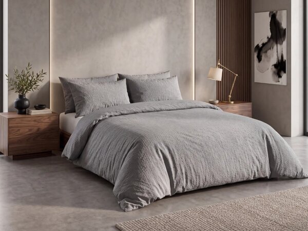 Krepset DENYX BLEND sivo, hotelska džepnica Dimenzije posteljine: 70 x 90 cm | 140 x 200 cm