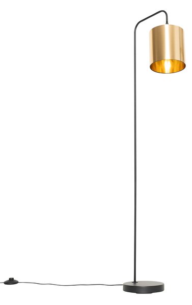 Moderna podna lampa crna sa zlatom - Lofty