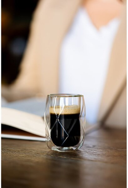 Šalice u setu 2 kom za espresso/s dvostrukom stijenkom 100 ml Geo – Vialli Design