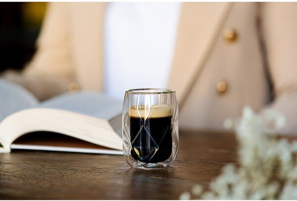 Šalice u setu 2 kom za espresso/s dvostrukom stijenkom 100 ml Geo – Vialli Design