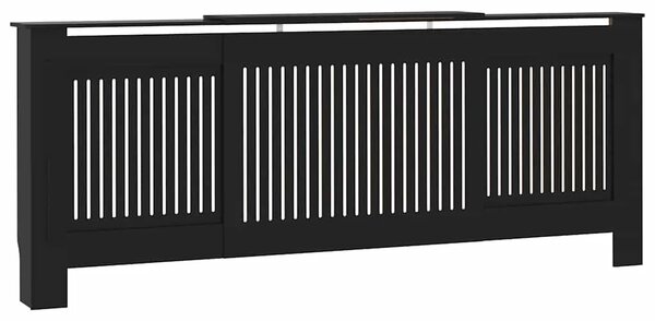 Maska za radijator - Pokrov za radijator konstruirano drvo crni 205 cm - Crna 205 x 20.5 x 81.5 cm 1