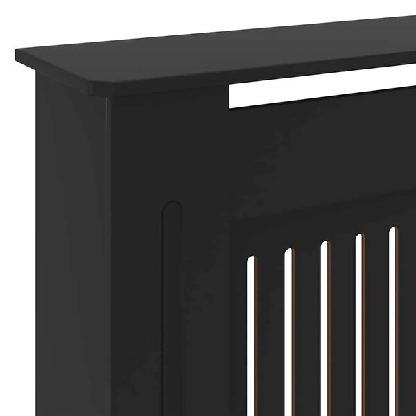 Maska za radijator - Pokrov za radijator konstruirano drvo crni 205 cm - Crna 205 x 20.5 x 81.5 cm 1