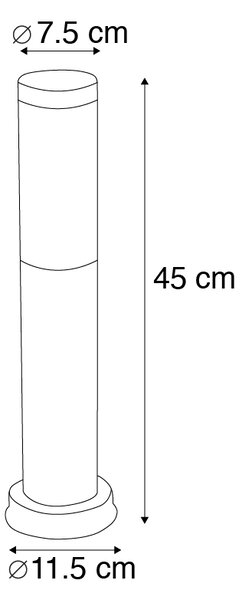 Pametna vanjska svjetiljka stup antracit 45 cm uključujući Wifi P45 - Rox