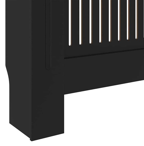 Maska za radijator - Pokrov za radijator konstruirano drvo crni 205 cm - Crna 205 x 20.5 x 81.5 cm 1
