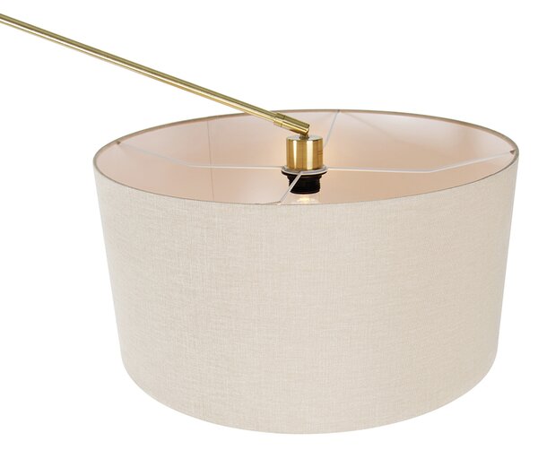 Podna lampa zlatna sa svijetlosmeđim sjenilom 50 cm podesivo - Editor