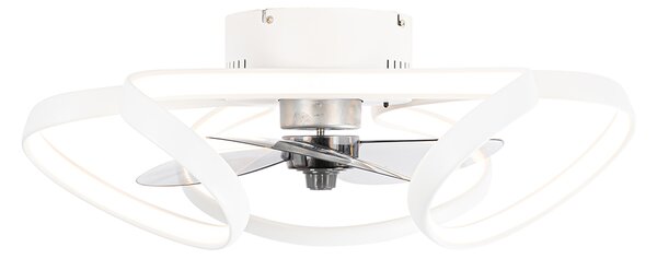 Stropni ventilator bijeli 55 cm uklj. LED s mogućnošću prigušivanja s daljinskim upravljačem - Mandy