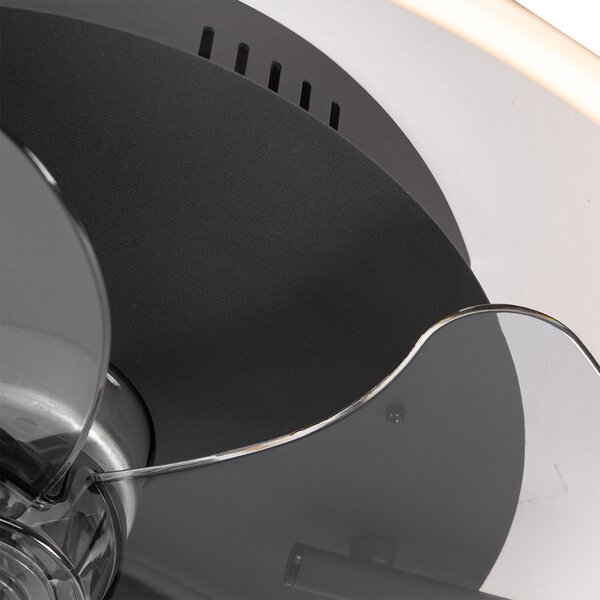 Stropni ventilator crni 50 cm uklj. LED prigušiva s daljinskim upravljačem - Maddy