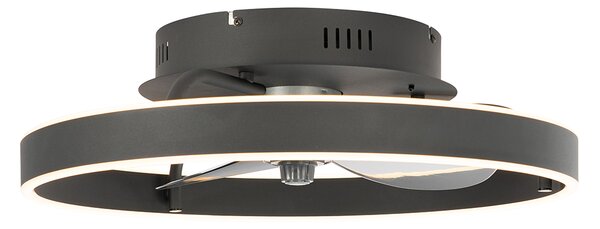 Stropni ventilator crni 50 cm uklj. LED prigušiva s daljinskim upravljačem - Maddy