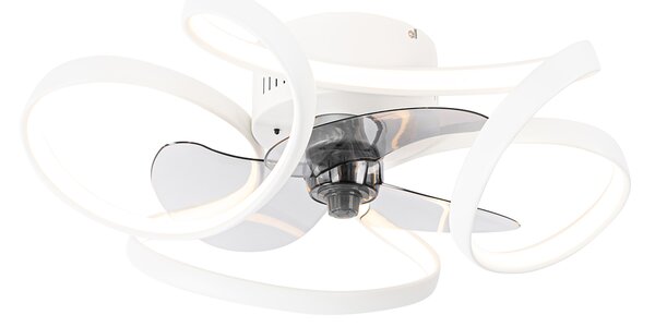 Stropni ventilator bijeli 55 cm uklj. LED s mogućnošću prigušivanja s daljinskim upravljačem - Mandy