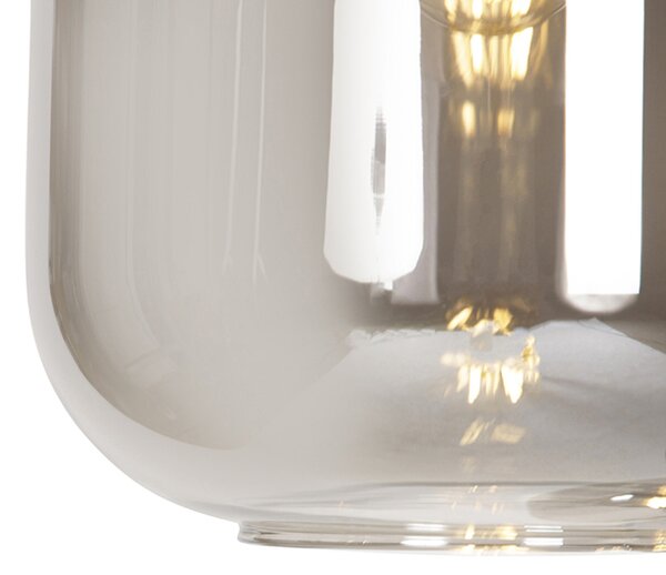 Pametna viseća svjetiljka crna s dimnim staklom 3-svjetla uključujući Wifi A60 - Zuzanna