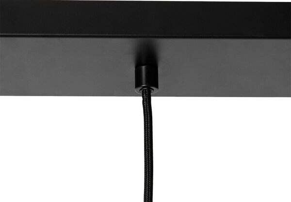 Osvjesna lampa crna s dimnim staklom 23 cm izdužena 3-svjetla - Kevin