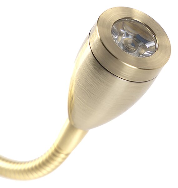 Zidna svjetiljka zlatna s USB-om i bijelom sjenilom 18 cm - Brescia Combi