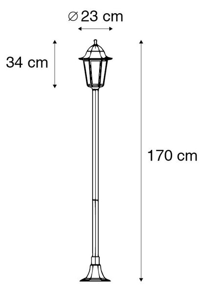 Pametna vanjska podna svjetiljka crna 170 cm uklj. WiFi ST64 - New Orleans
