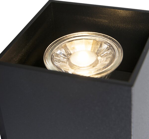 Set od 2 modernih zidnih svjetiljki crni kvadrat 2-svjetla - Sandy