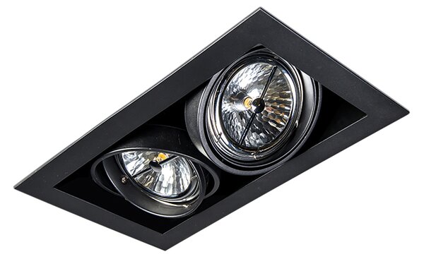 Set od 12 ugrađenih reflektora crni AR111 podesiv 2-svjetla - Oneon