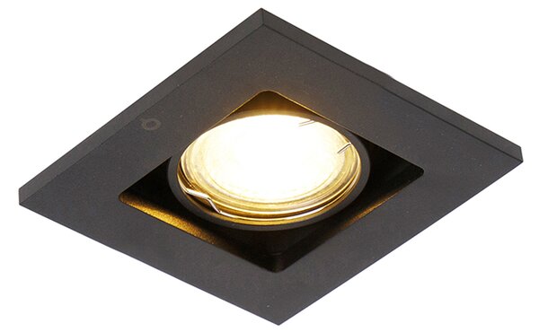 Set od 3 modernih ugradnih reflektora crnih podesiv - Qure
