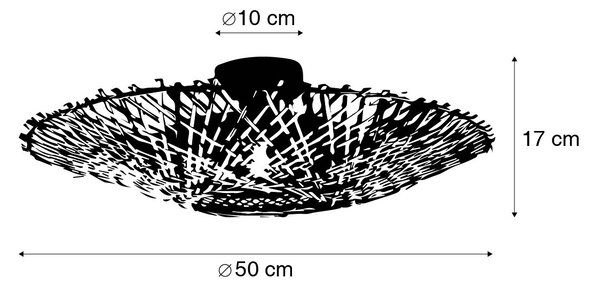 Orijentalna stropna svjetiljka od bambusa 50 cm - Rina