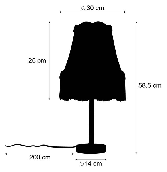 Klasična stolna svjetiljka mesing s Granny sjenilom zelenom 30 cm - Simplo