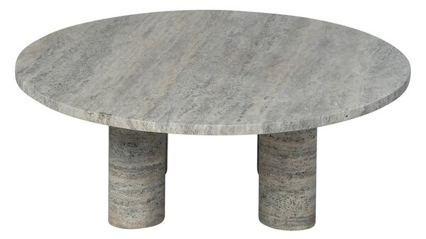 Sivi okrugao stolić za kavu od kamenine ø 75 cm Volos – Blomus