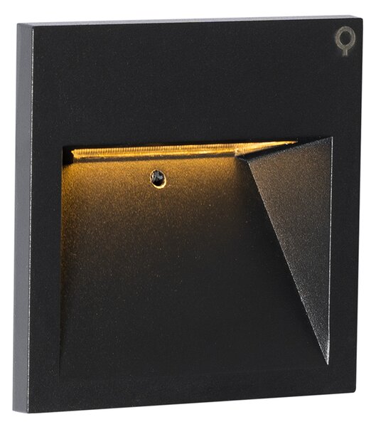 Set od 4 moderne ugradbene zidne svjetiljke crne boje uklj. LED - Gem 2