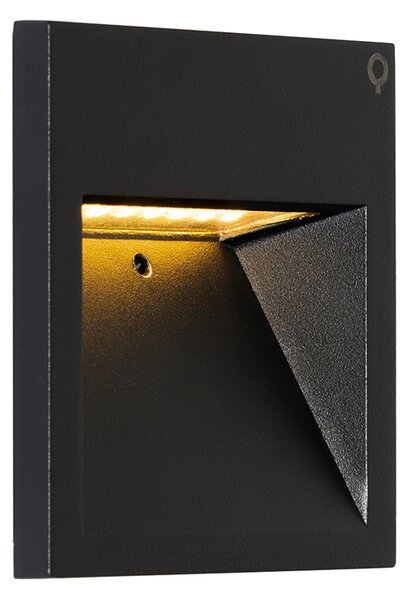 Set od 4 moderne ugradbene zidne svjetiljke crne boje uklj. LED - Gem 2