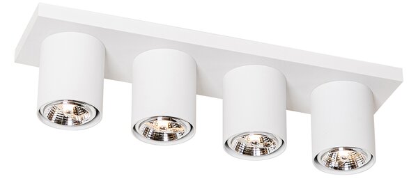 Moderna stropna svjetiljka s reflektorima bijela 4-svjetla - Tubo