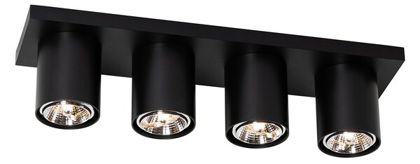 Moderna stropna svjetiljka s reflektorima crna 4-svjetla - Tubo