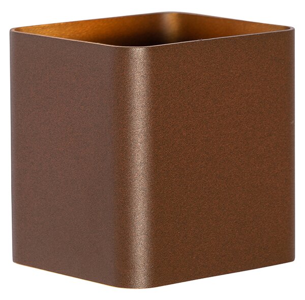 Moderna zidna svjetiljka hrđavo smeđa uključujući LED IP54 kvadratna - Evi
