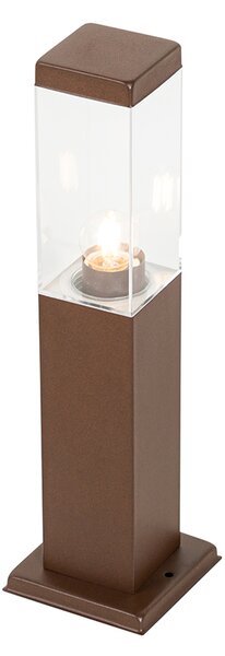 Moderna vanjska lampa na stupu hrđavo smeđa 45 cm - Malios
