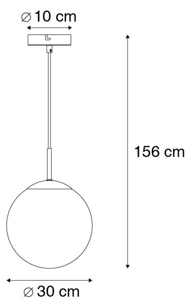 Pametna viseća svjetiljka crna sa staklom zadimljenog efekta 30 cm uklj. Wifi ST64 - Pallon