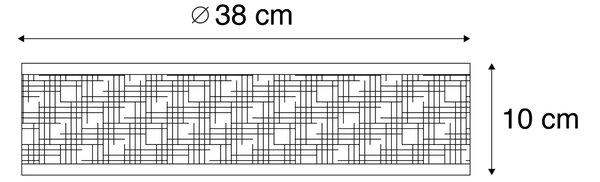 Orijentalna stropna svjetiljka od ratana 40 cm 3-svjetla - Tromma