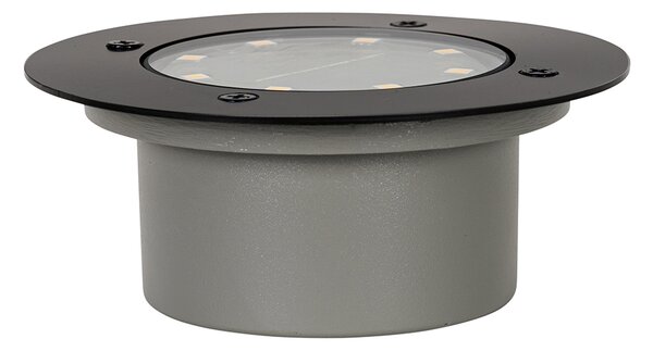 Set od 6 crnih ugradbenih svjetiljki za tlo s LED IP65 solarno - Terry
